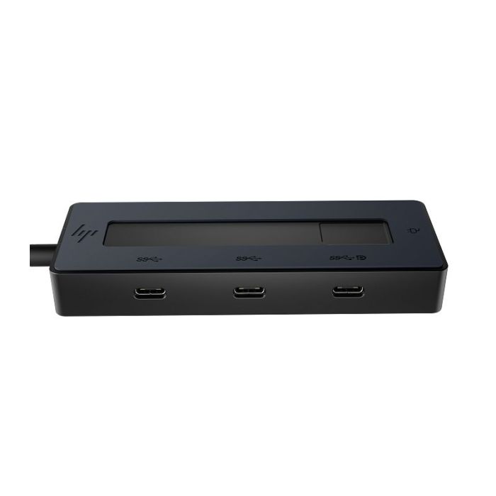 HP Hub Multipuerto 4K USB‑C - 4 Puertos USB‑C 10Gbps - Power Delivery 65W - Salida de Video 4K via DisplayPort Alt Mode - Diseño Compacto 50% Plastico Reciclado - Color Negro