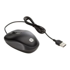 HP Travel Mouse Raton USB - 1000 DPI - Diseño Ultraligero y Supercompacto para Viaje - 2 Botones + Rueda de Desplazamiento - Ambidiestro - Color Negro