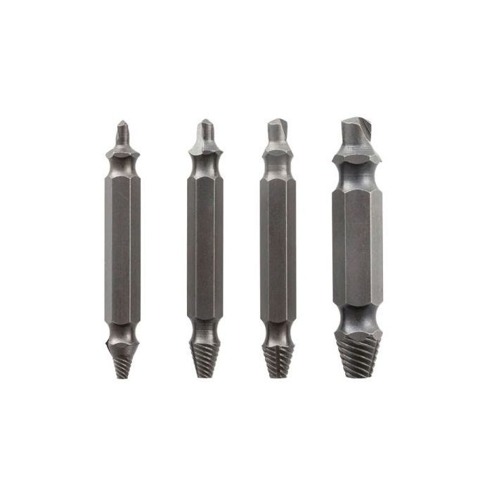 Innovagoods Brocas para Extraer Tornillos - Acero Templado Endurecido - 4 Piezas - Universal - Color Gris