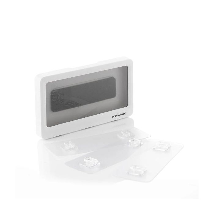 Innovagoods Cashower Funda Impermable de Pared para Movil - Dispositivos hasta 7" - Multifuncion - Tactil - Antivaho - Adhesivo - 19x10x2.8cm - Color Blanco