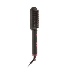 Innovagoods Cestrus Cepillo Alisador Ceramico - Potencia 45W - Cable Giratorio 150cm - Temperatura Regulable - Proteccion Antiquemaduras - 27x4x4.2cm - Color Negro y Fucsia
