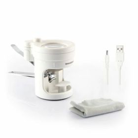 Innovagoods Clail Cortauñas con Lupa - 8 Aumentos - Cable USB de 80cm - Luz LED - Incluye Accesorios - Altura Ajustable - Base Antideslizante - 10.5x8.2x5.6cm - Color Gris