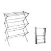 Innovagoods Cloxy Tendedero Metalico Extensible con 3 Alturas - 11 Barras - Soporta hasta 12kg - Plegable - Resistente al Agua - 43x10x38cm - Color Gris
