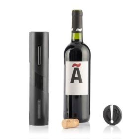 Innovagoods Corkbot Sacacorchos Electrico - ABS y Acero - Ergonomico - Funciona con Pilas - Facil de Usar - Ventana de Visualizacion - Elegante - Color Negro