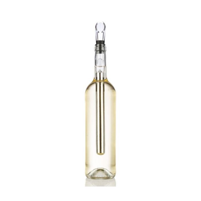 Innovagoods Enfriador de Vino con Aireador - Doble Funcion - Acero Inoxidable y ABS - Compacto y Portatil - 2.5x12x1.5cm - Color Blanco