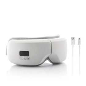 Innovagoods Eyesky Masajeador de Ojos con Compresion de Aire 4 en 1 - Bluetooth - Bateria 1000mAh - Recargable - Funcion Calor - 22x12.5x9cm - Color Gris