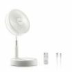 Innovagoods Fandle Ventilador Plegable 3 en 1 - Autonomia hasta 6h - 40dB - 4 Velocidades - Bateria 7200mAh - Recargable - Plegable - Altura Ajustable - 19.8x9.5cm - Color Blanco y Plateado