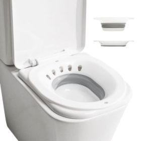 Innovagoods Fopobi Bide Plegable para Inodoro - Soporta hasta 140kg - Orificio para Colgar - Plegable - Facil Limpieza - 36x38.5x13.5cm - Color Blanco