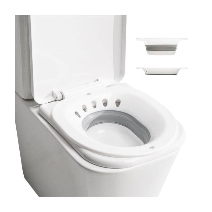 Innovagoods Fopobi Bide Plegable para Inodoro - Soporta hasta 140kg - Orificio para Colgar - Plegable - Facil Limpieza - 36x38.5x13.5cm - Color Blanco