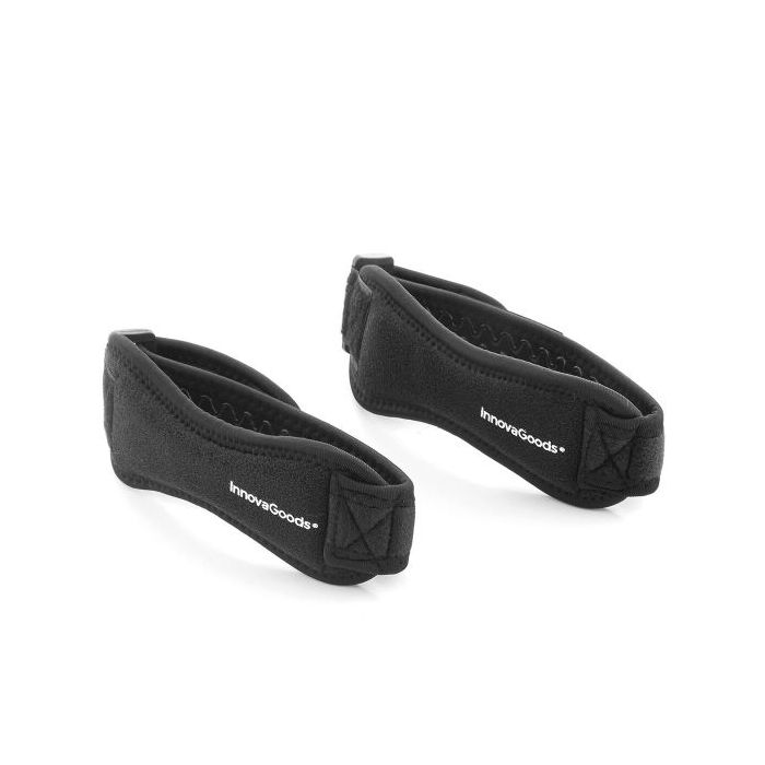 Innovagoods Forcnee Banda de Sujecion para Rotula - Soporte Deportivo - Ajustable con Velcro - Antideslizante - Incluye 2 Unidades - Color Negro