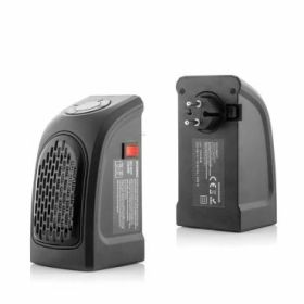 Innovagoods Heatpod Mini Calefactor Portatil - Potencia 400W - 2 Velocidades - Pantalla LED - Temperatura Regulable - Temporizador - Bajo Consumo - 8.5x16x12.5cm - Color Negro