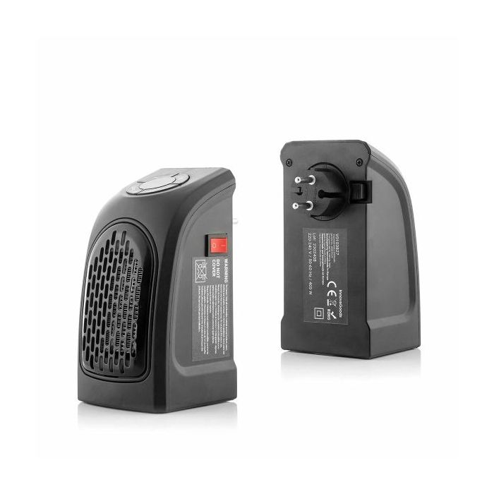 Innovagoods Heatpod Mini Calefactor Portatil - Potencia 400W - 2 Velocidades - Pantalla LED - Temperatura Regulable - Temporizador - Bajo Consumo - 8.5x16x12.5cm - Color Negro