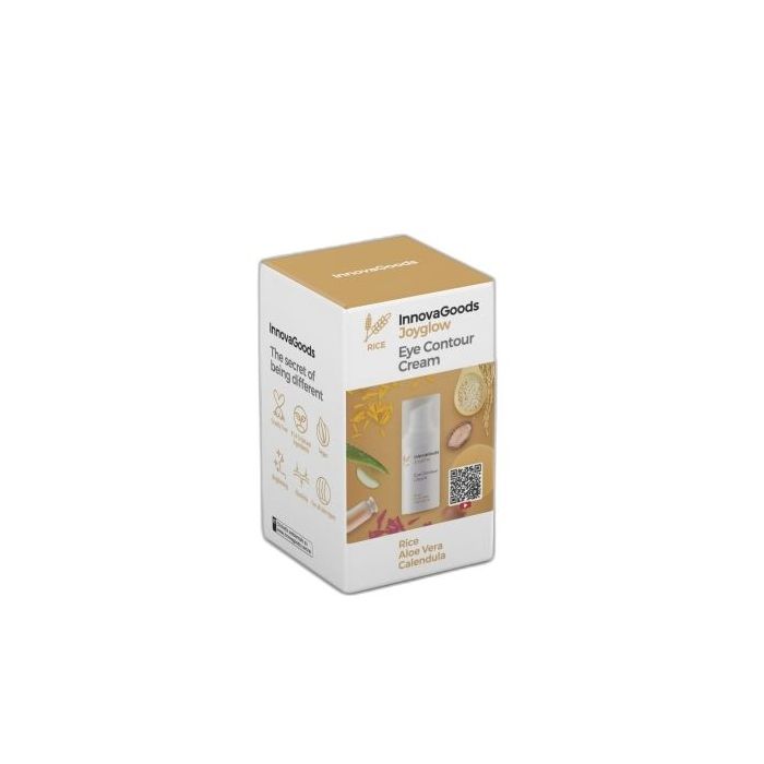 Innovagoods Joyglow Contorno de Ojos de Arroz - Contenido 15ml - Vegano - Uso Diario - Dermatologicamente Probado - No Testado en Animales