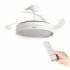 Innovagoods Keteez Ventilador de Techo con 4 Aspas Retractiles - 72W - 6 Velocidades - Luz LED - Incluye Accesorios de Montaje - Mando a Distancia - Temporizador - 49-104x42cm - Color Blanco