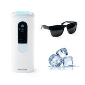 Innovagoods Kulepil Depiladora de Luz Pulsada - Funcion Frio - Incluye Accesorios - Apagado Automatico - Cable 150cm - Gafas de Proteccion IPL - 6.5x17x3.5cm - Color Blanco y Azul