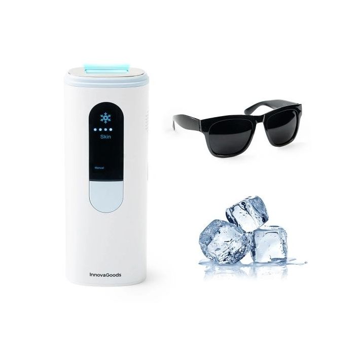 Innovagoods Kulepil Depiladora de Luz Pulsada - Funcion Frio - Incluye Accesorios - Apagado Automatico - Cable 150cm - Gafas de Proteccion IPL - 6.5x17x3.5cm - Color Blanco y Azul