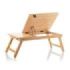 Innovagoods Lapwood Soporte para Portatil de Bambu - Plegable - Inclinacion Ajustable - Cajon - Posavasos - 53.5x21-27x34cm - Color Madera