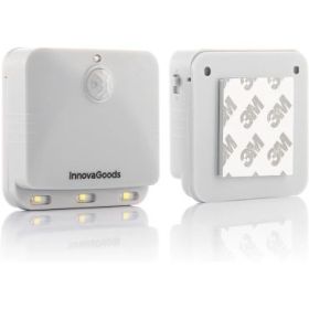 Innovagoods Lumtoo Pack de 2 Luces LED con Sensor de Movimiento - Adhesivo de Calidad - Alcance 5m - Apagado Automatico - 2.6x6.3x6.7cm - Color Blanco