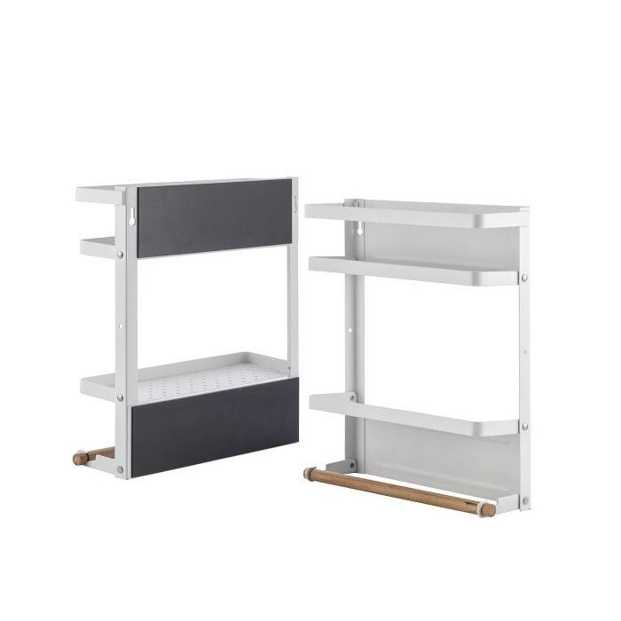 Innovagoods MagoRac Estante Organizador Magnetico de Metal y Madera - Baldas Plegables - Capacidad 5kg - Incluye Ganchos - Facil Instalacion - Multifuncion - 27x32x7.5cm - Color Blanco