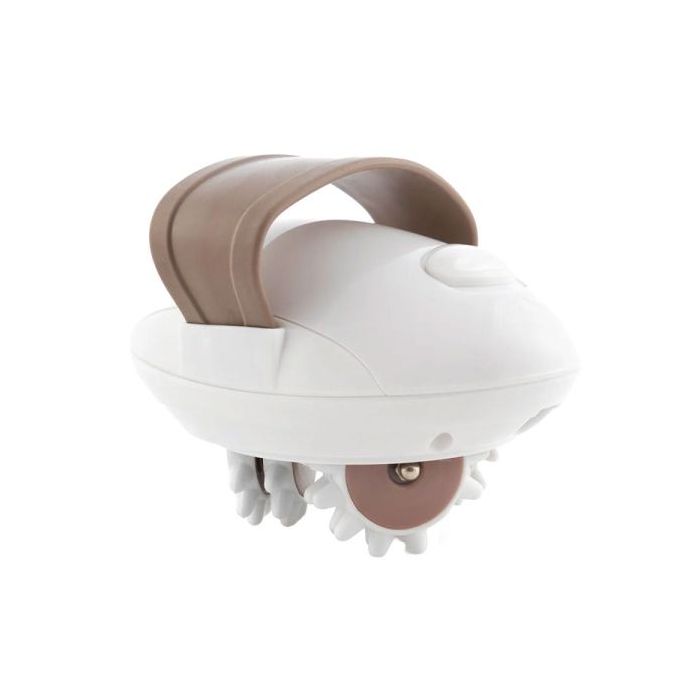 Innovagoods Masajeador Electrico Anticelulitico - 9W - 2 Velocidades - Cable 170cm - Funcion Rotativa - Bolsa de Transporte - Cabezales Incluidos - 10x8x13cm - Color Blanco
