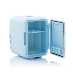 Innovagoods Mini Nevera para Cosmeticos - 48W - Capacidad 4L - Cable Extraible de 1.75m - Temperatura Regulable - Funcion Calor de 60 a 80ºC - Adaptador 12V - 18.5x25.2x23cm - Color Azul