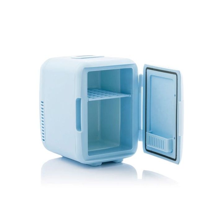Innovagoods Mini Nevera para Cosmeticos - 48W - Capacidad 4L - Cable Extraible de 1.75m - Temperatura Regulable - Funcion Calor de 60 a 80ºC - Adaptador 12V - 18.5x25.2x23cm - Color Azul