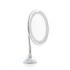 Innovagoods Mizoom Espejo de Aumento x5 - Diametro 20cm - Luz LED Blanca - Brazo Flexible - Ventosa - Inalambrico - Color Blanco