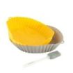 Innovagoods Mollicon Pack de 2 Cestas de Silicona para Freidoras de Aire - Antiadherente - Apto Lavavajillas - Libre de BPA - Facil Limpieza - Pincel - 24.5x4.5x21.5cm - Color Gris y Naranja