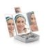 Innovagoods Panomir Espejo con Organizador de Maquillaje 3 en 1 - Inalambrico - Luz LED - 4 Compartimentos - Plegable - Pies Antideslizantes - 38.5x33.5x29cm - Color Gris