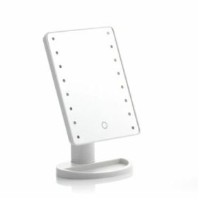 Innovagoods Perflex Espejo de Sobremesa - Luz LED Blanca Regulable - Inalambrico - Tactil - Soporte Desmontable - 17x27x12cm - Color Blanco