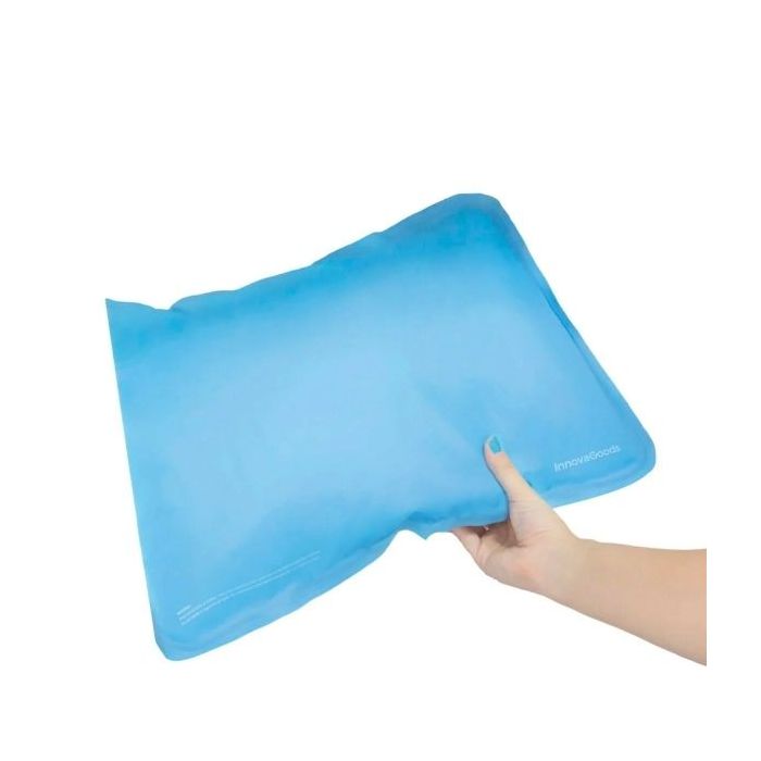 Innovagoods Refrish Cojin Refrescante Rellenable - Apto para Frigorifico - PVC - 52x35cm - Color Azul