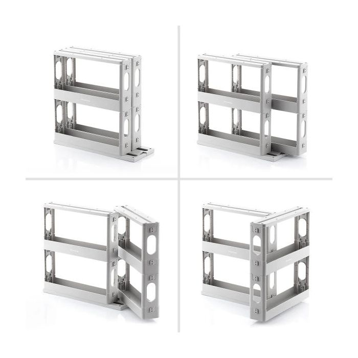 Innovagoods Rispick Organizador de Especias - Polipropileno - Antideslizante - Facil Limpieza - Deslizante - Pivotante - Capacidad para 20 Especias - 10x28x28.5-45cm - Color Gris