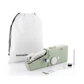 Innovagoods Sewket Maquina de Coser de Mano Portatil - Incluye Accesorios - Ideal para Viajes - Bolsa de Transporte - Apto para Telas hasta 1.8mm - 20.5x7x3cm - Color Verde