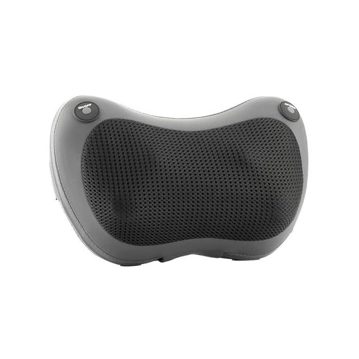 Innovagoods Shissage Masajeador Shiatsu Compacto - 20W - 3 Velocidades - Multifuncion - Cabezales Giratorios - Apagado Automatico - Funcion Calor - 29x14.5x10cm - Color Gris y Negro