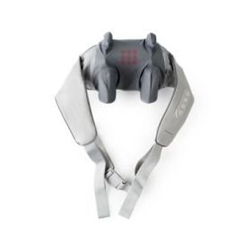 Innovagoods Silax Masajeador de Cuello y Espalda 6D - Autonomia 10min - 3 Velocidades - Bateria 2000mAh - Funcion Calor - Recargable - Apagado Automatico - 15x14x120cm - Color Gris