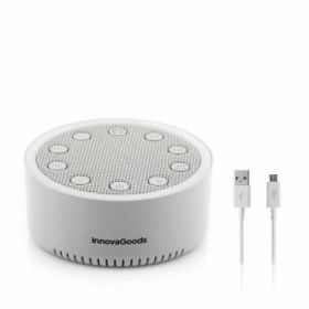 Innovagoods Slewel Maquina de Ruido Blanco - Autonomia 60min - Relajacion con Luz y Sonido - Bateria 400mAh - Antideslizante - Apagado Automatico - 9x4.2cm - Color Gris