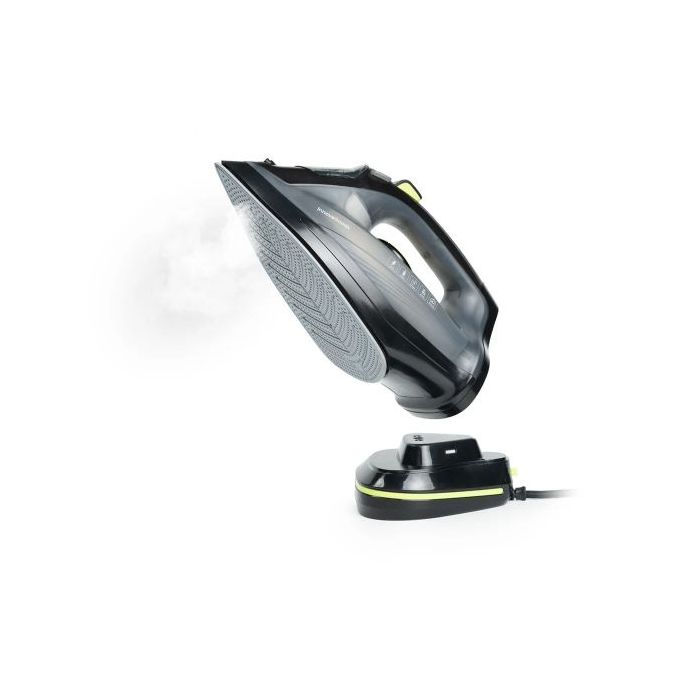 Innovagoods Stiron Plancha de Vapor Inalambrica - 2400W - Golpe de Vapor 30g/min - Suela Ceramica Antiadherente - Deposito 320ml - Cable 2m - Sistema Antigoteo - 32.5x15x13cm - Color Negro