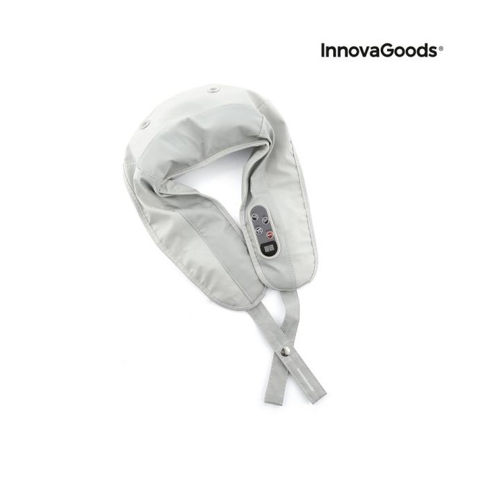 Innovagoods Tappilan Masajeador Electrico 2 en 1 - 20W - Cable 155cm - Pantalla LCD - 20 Niveles de Intensidad - Apagado Automatico - Funcion Calor - 100x53x4.5cm - Color Blanco