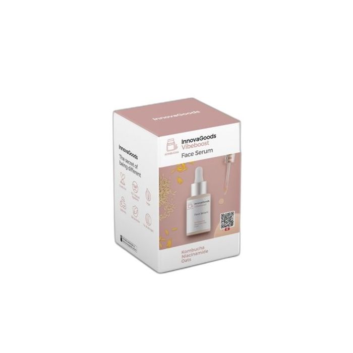 Innovagoods Vibeboost Serum Facial de Kombucha - Contenido 30ml - Vegano - Uso Diario - Dermatologicamente Probado - No Testado en Animales