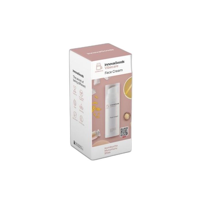 Innovagoods Vibecare Crema Facial Hidratante de Kombucha - Contenido 50ml - Vegano - Uso Diario - Dermatologicamente Probado - No Testado en Animales