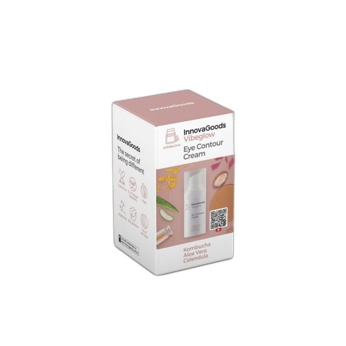 Innovagoods Vibeglow Contorno de Ojos de Kombucha - Contenido 15ml - Vegano - Uso Diario - No Testado en Animales
