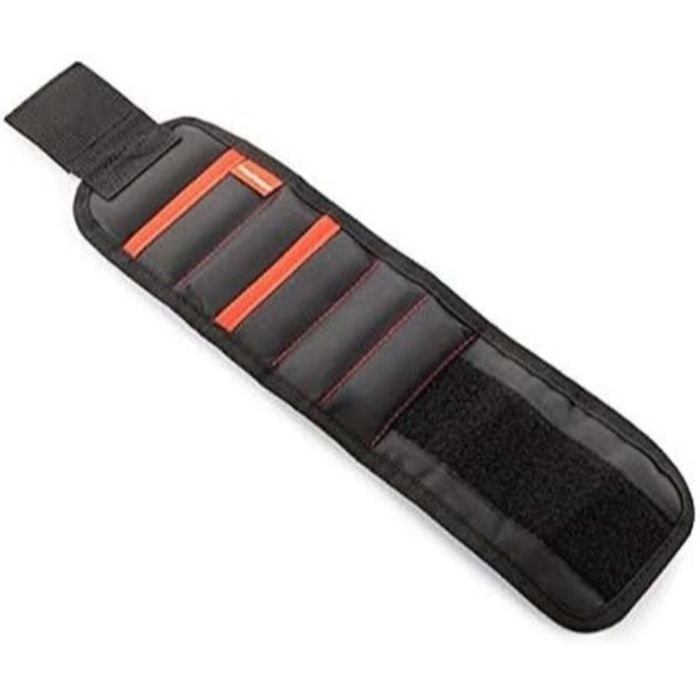 Innovagoods WrisTool Banda Magnetica - Incluye Accesorios - Multifuncion - Cierre con Velcro - 2 Bolsillos - 39x9.5x0.5cm - Color Negro