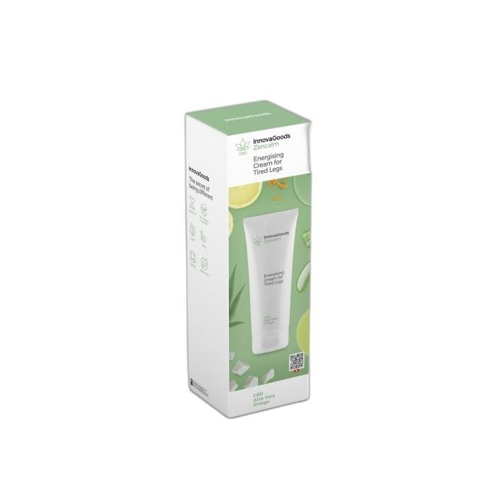 Innovagoods Zencalm Crema para Piernas Cansadas Energizante con CBD - Contenido 200ml - Vegano - Adecuado para Piel Sensible - Dermatologicamente Probado - No Testado en Animales