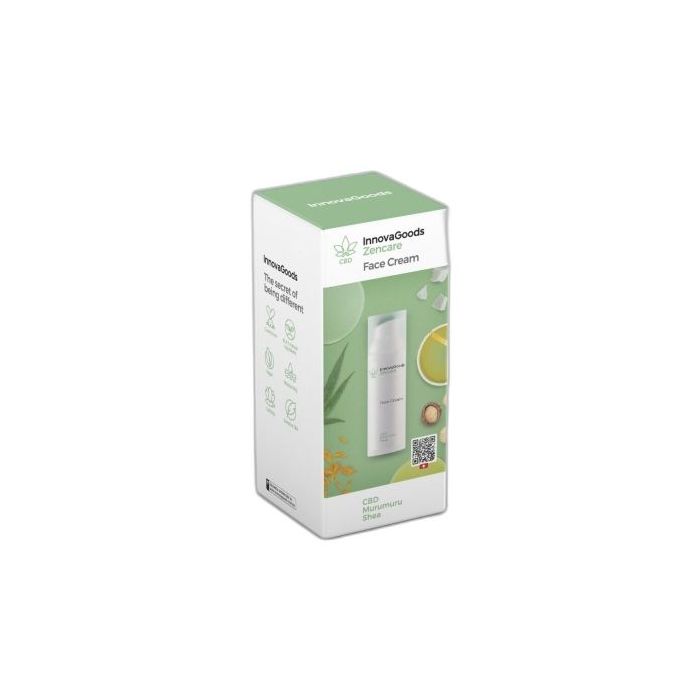 Innovagoods Zencare Crema Facial Hidratante con CBD - Contenido 50ml - Vegano - Uso Diario - Dermatologicamente Probado