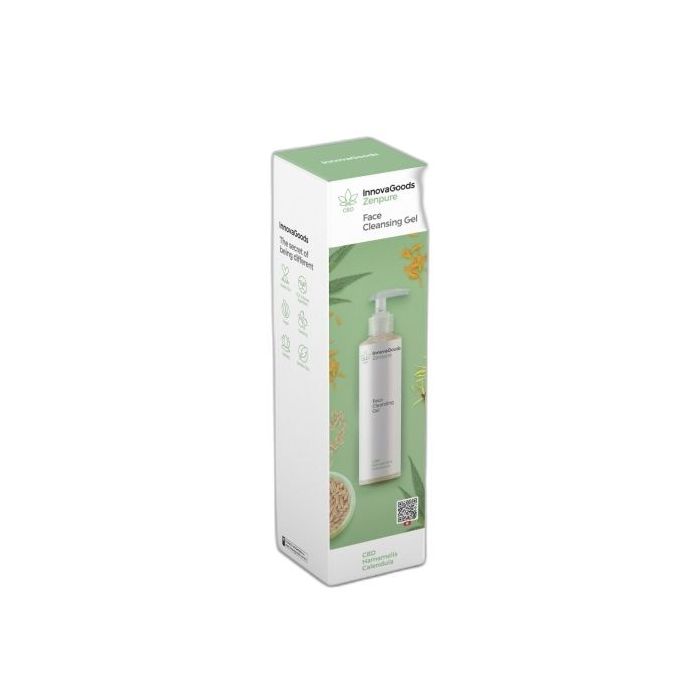 Innovagoods Zenpure Gel Limpiador Facial con CBD - Contenido 200ml - Vegano - Uso Diario - Dermatologicamente Probado - No Testado en Animales