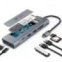 Leotec LEDS07 Docking Station USB C 8 en 1 con Ranura SSD M.2 - HDMI 4K - Power Delivery 100W - USB 3.2 y USB C 10Gbps - Lector SD y MicroSD - Compatible SSD NVMe y SATA - Cuerpo de Aluminio