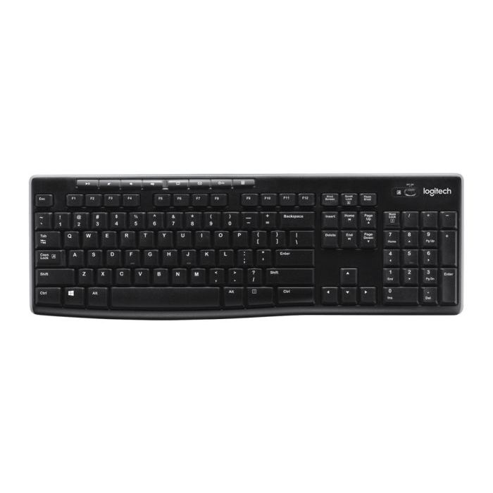 Logitech K270 Teclado Inalambrico USB Frances - Resistente a Salpicaduras - Teclas de Acceso Rapido