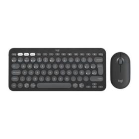 Logitech Pebble 2 Combo Pack Inalambrico Teclado + Raton - RF y Bluetooth - Teclas de Tijera Silenciosas - Easy Switch hasta 3 Dispositivos - Raton Optico 4000 DPI Ambidiestro - Bateria hasta 36 Meses - Color Grafito