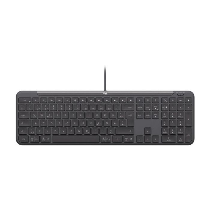 Logitech Signature Slim K620 Teclado USB - Atajos de Productividad con Tecla de IA y Controles de Reunion - Diseño Slim - Color Grafito