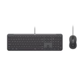 Logitech Signature Slim MK620 Combo Pack Teclado + Raton USB - Reposamanos - Raton Ambidiestro 4000 DPI con SmartWheel - Teclas de Acceso Rapido e IA - Color Grafito